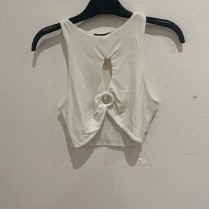 Reformation Cream Sleeveless Crop Top